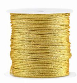 Macramé draad gevlochten 1 mm goud metallic – per meter - artikelnummer 78518