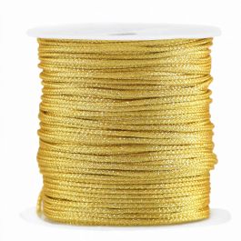 Macramé draad gevlochten 1 mm goud metallic – per meter - artikelnummer 78518