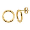 Roestvrij stalen (RVS) Stainless steel oorbellen 12mm Goud - artikelnummer 83520