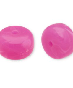 Acryl kralen disc Dark pink-white - artikelnummer 97392